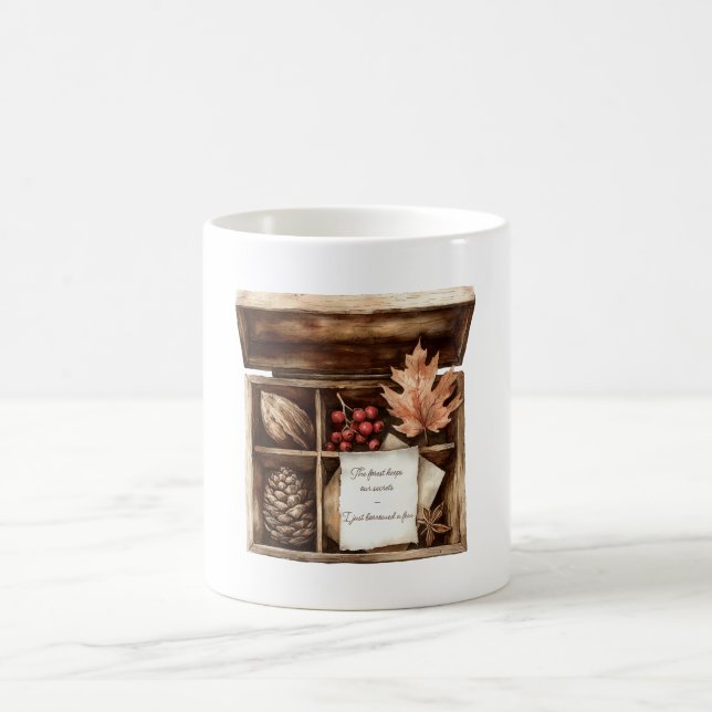 Caneca De Café Caixa Frutas Folhas Pinhas Tesouros (Centro)