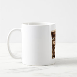 Caneca De Café Caixa Frutas Folhas Pinhas Tesouros