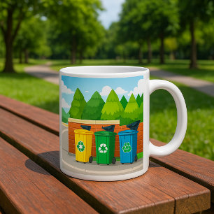Caneca De Café Caixas Reciclagem