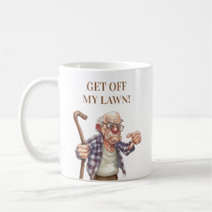Caneca De Café Cajado de Velho Mau Homem Engraçado