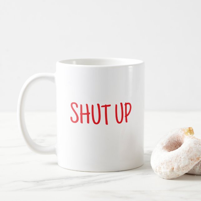 Caneca De Café Cala a Boca Engraçado (Com Donut)