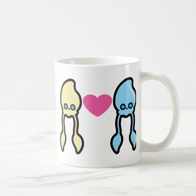 Caneca De Café Calamares no amor (Direita)