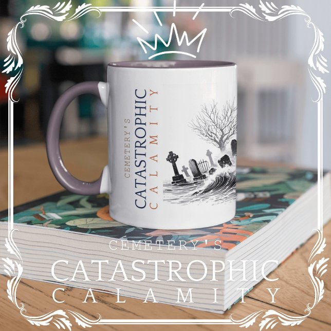 Caneca De Café Calamidade Catastrófica do Cemitério (Cemetery's Catastrophic Calamity cover from The Beekeeper Store)