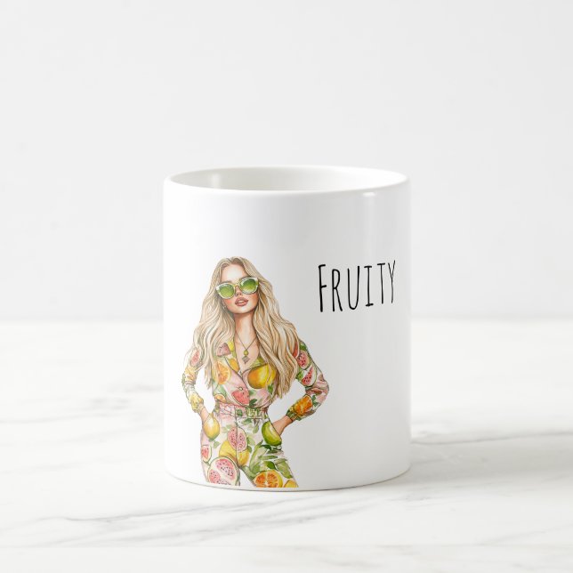 Caneca De Café Calça Top de Frutas Feminino Loiro (Centro)
