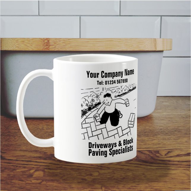 Caneca De Café Calçadas e Cartoon de pavimentação de blocos. (Paving Company Mug)