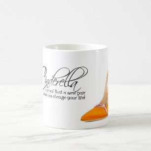 Caneca De Café Calçados De Café Cinderela Laranja Cota De Chá