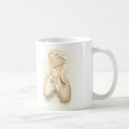 Caneca De Café Calçados de Pointe do balé pintados