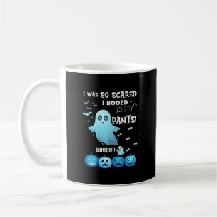 Caneca De Café Calças Vaiados Fantasma de Halloween Abóboras Azui