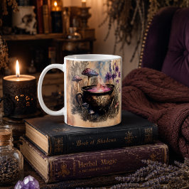 Caneca De Café Caldeirão Botânico de Ervas Mágicas