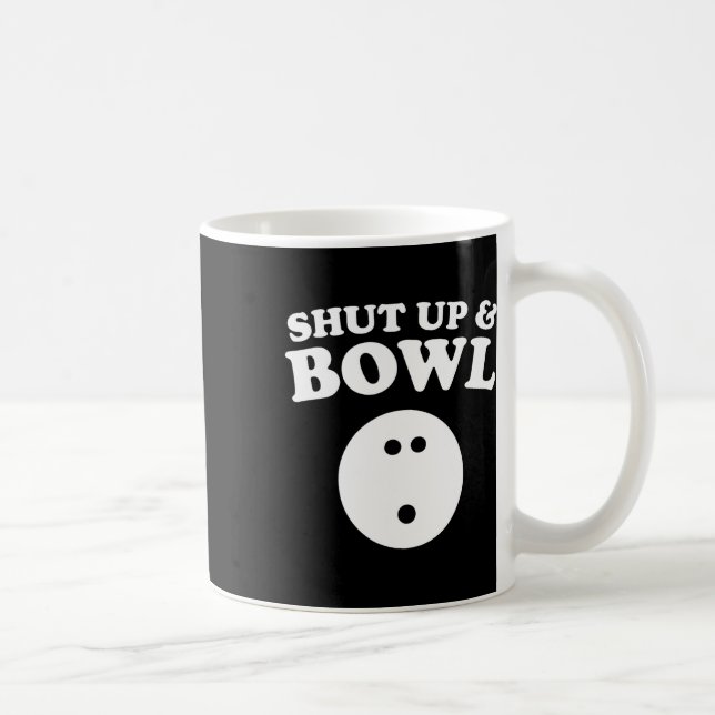 Caneca De Café Cale A Boca E Boliche Engraçada (Direita)