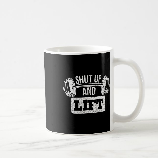 Caneca De Café Cale-Se E Levante O Edifício De Peso (Direita)
