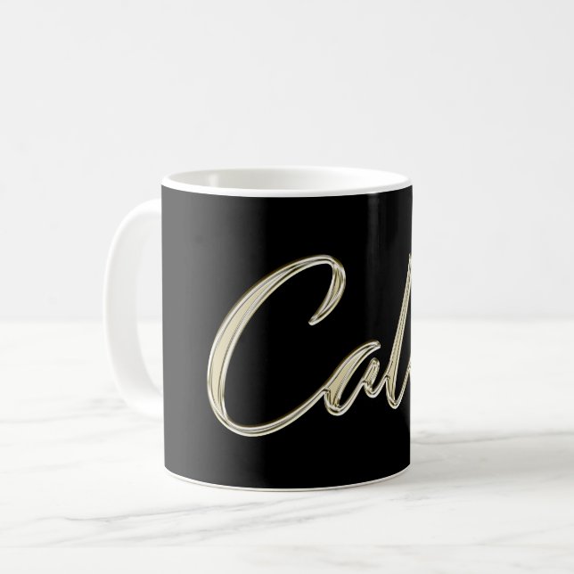 Caneca De Café Caleb Name whitegold Tasse Teetasse Kaffeetasse (Frente Esquerda)