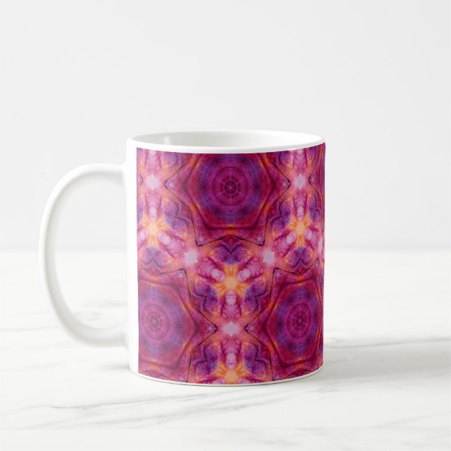 Caneca De Café caleido de cor violeta, roxa, laranja e azul (Esquerda)