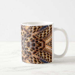 Caneca De Café caleidoscópio de pena de faisão marrom