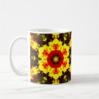 Caleidoscópio Psicodélico Flor Amarelo e Vermelho