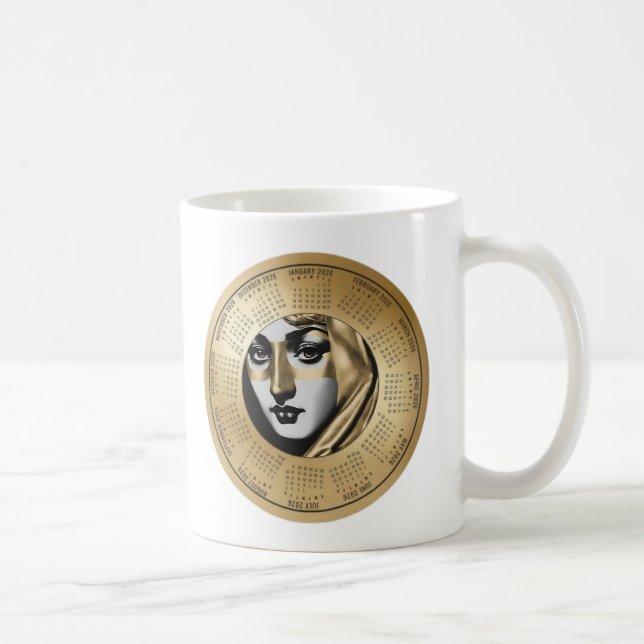 Caneca De Café Calendário 2026 Café ou Chá (Direita)