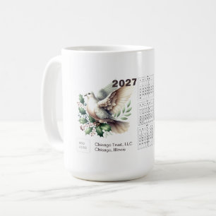Caneca De Café Calendário 2027 Logo Empresarial Pombo