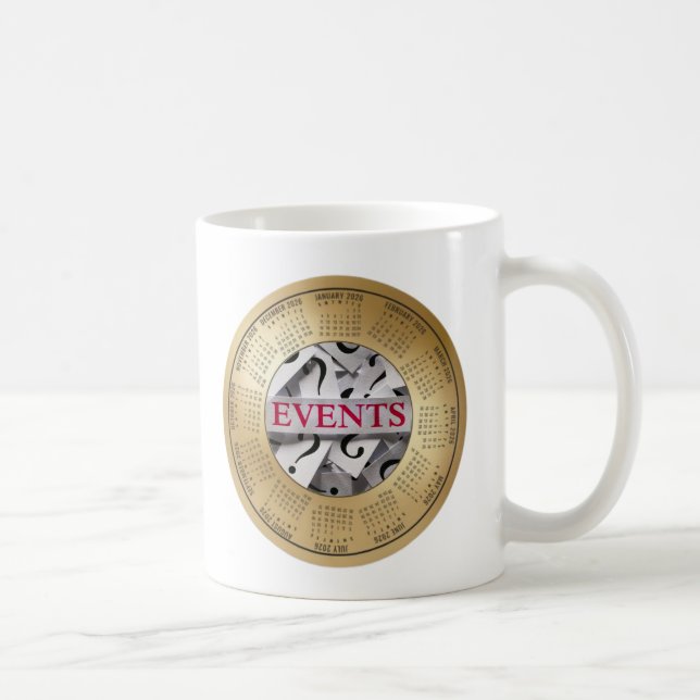 Caneca De Café Calendário de Eventos de 2026 Café (Direita)