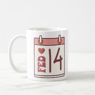 Caneca De Café Calendário do dia de os namorados
