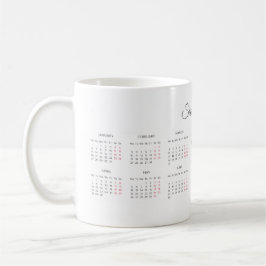 Caneca De Café Calendário Personalizado 2025 da Revista Vermelha