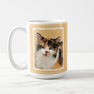 Caneca De Café Calico Cat Painting - Gato Original Bonito