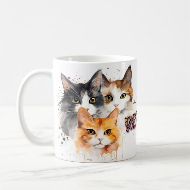 Caneca De Café Calico & Tabby cat (Esquerda)