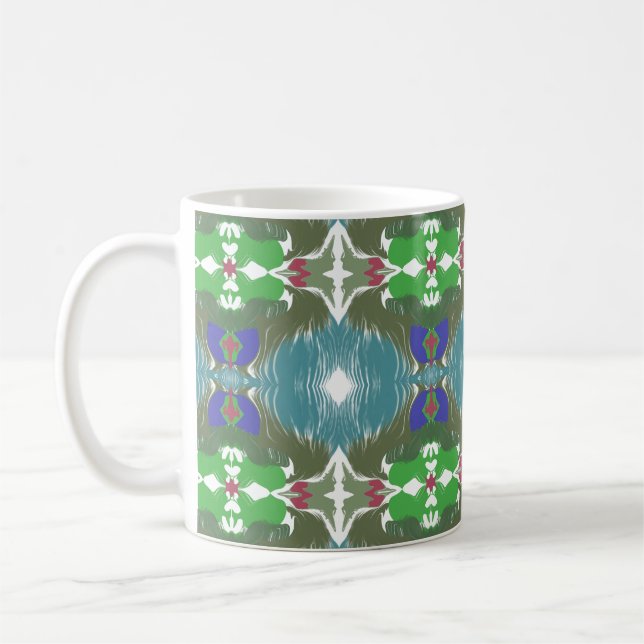Caneca De Café Calidoscópio da Maré Esmeralda (Esquerda)