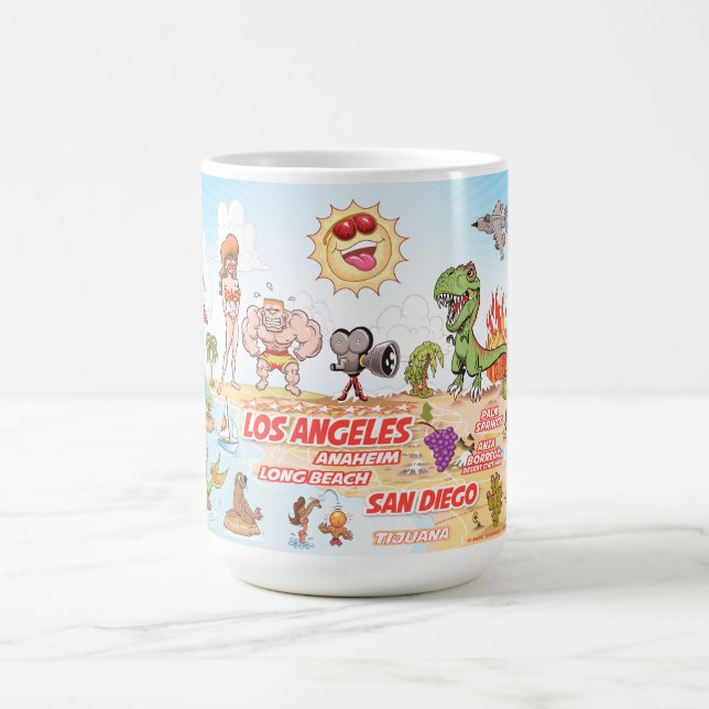 Caneca De Café California Cartoon Paradise Mug (Centro)