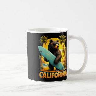 Caneca De Café Califórnia Cool República Óculos de Sol Urso Surfa