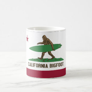 Caneca De Café Califórnia que surfa Bigfoot Shortboard