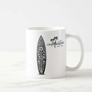 Caneca De Café Califórnia Santa Cruz, Prancheta de Surf Ckprint