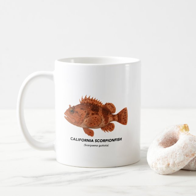Caneca De Café California Scorpionfish - Animais Marinhos da Cali (Com Donut)