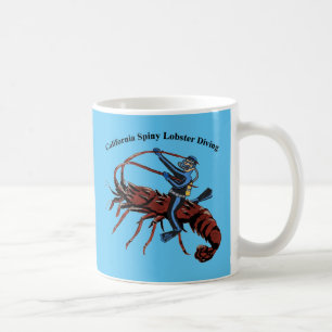 Caneca De Café California Spiny Lobster Merging SCUBA Diver URM