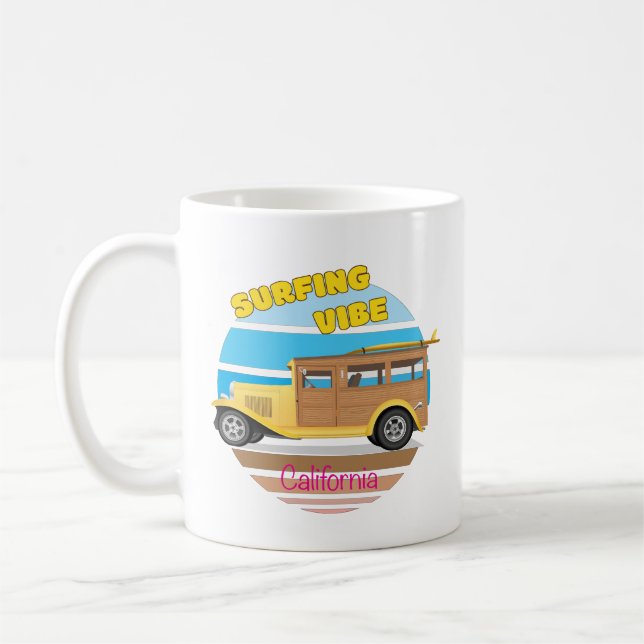 Caneca De Café California Surfing Vibe (Esquerda)