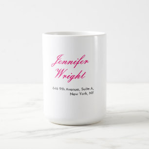 Caneca De Café Caligrafia chic minimalista nome personalizado end
