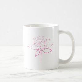 Caneca De Café Caligrafia de Lótus (Rosa)