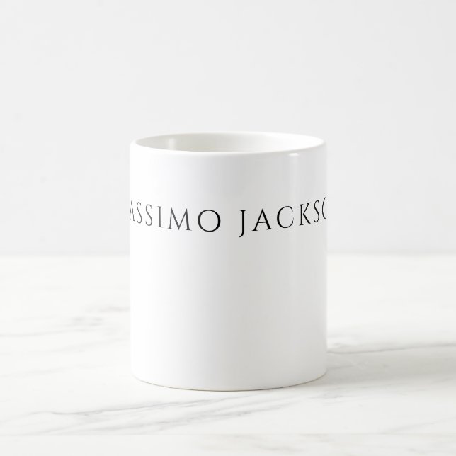 Caneca De Café Caligrafia de Nome Próprio Chic Simples Preto Bran (Centro)