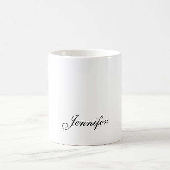 Caneca De Café Caligrafia Moderna Elegante Simples Profissional (Centro)