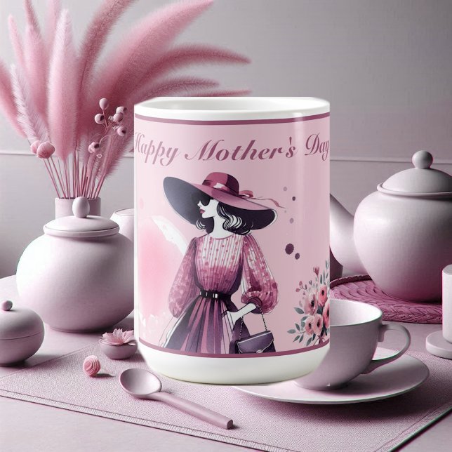 Caneca De Café Caligrafia Moderna Mães Fotografia Plum Watercolor (Modern Calligraphy Mothers Photo Plum Watercolor Coffee Mug)