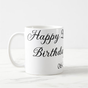 Caneca De Café caligrafia simples segundo aniversário feliz mínim
