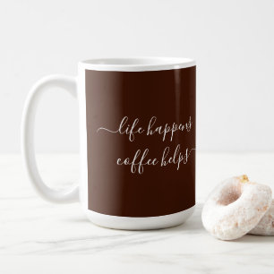 Caneca De Café Caligrafia Texto Personalizado A Vida Acontece Caf