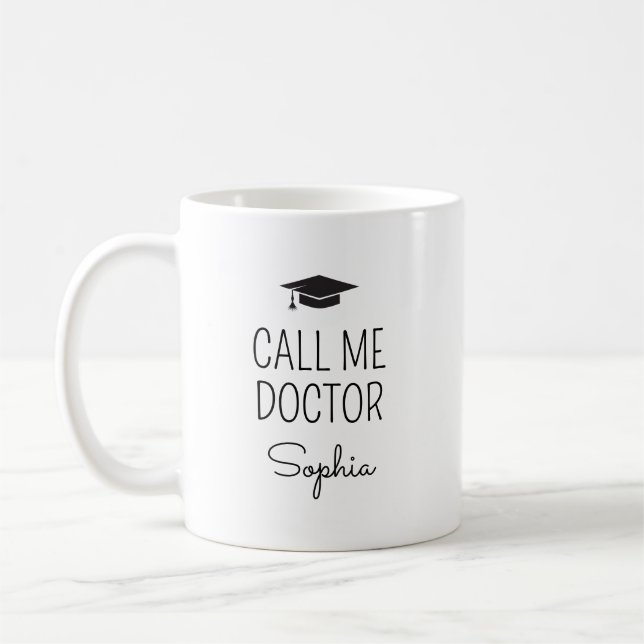 Caneca De Café Call Me Doctor Personalized Name (Esquerda)