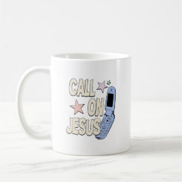 Caneca De Café Call on Jesus – Retro Faith Design