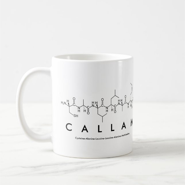 Caneca De Café Callam peptide nome mug (Esquerda)