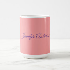 Caneca De Café Calliografia Nome Personalizado Elegante Pastel Ve