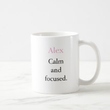 Calm Minimalist Personalist Name Mug (Mug de nome 