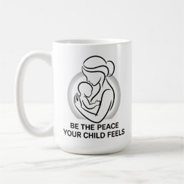 Caneca De Café Calm Mother and Baby Minimalist Mantra