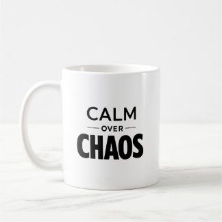 Caneca De Café Calm Over Chaos Minimalist Quote Mug