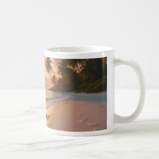 Caneca De Café Calma Mug com o nascer do Sol - Pavões Pacíficos À