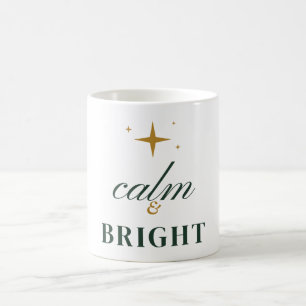 Caneca De Café Calmo e Brilhante Tipografia de Estrela de Natal E